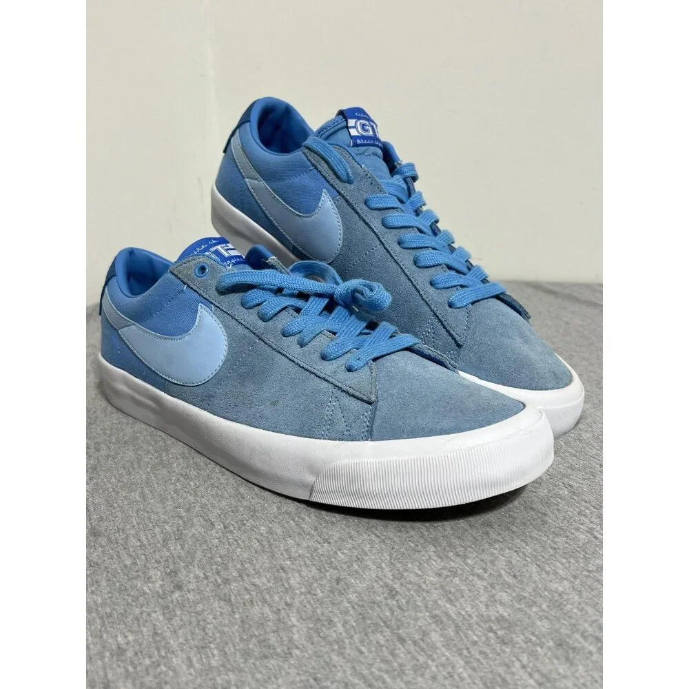 Nike SB Blazer Low‎ GT Shoes Mens Size 13 Blue Suede Grant Taylor DC7695-400